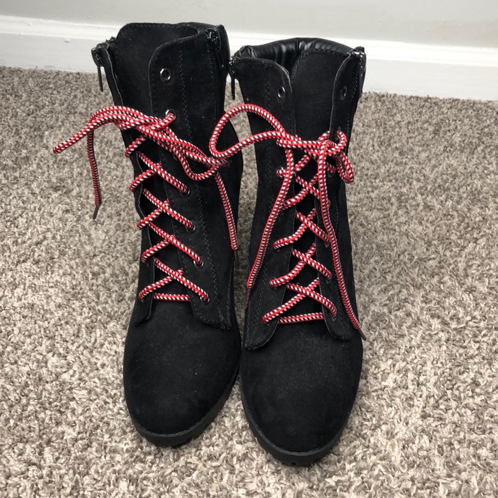 Black combat boots
